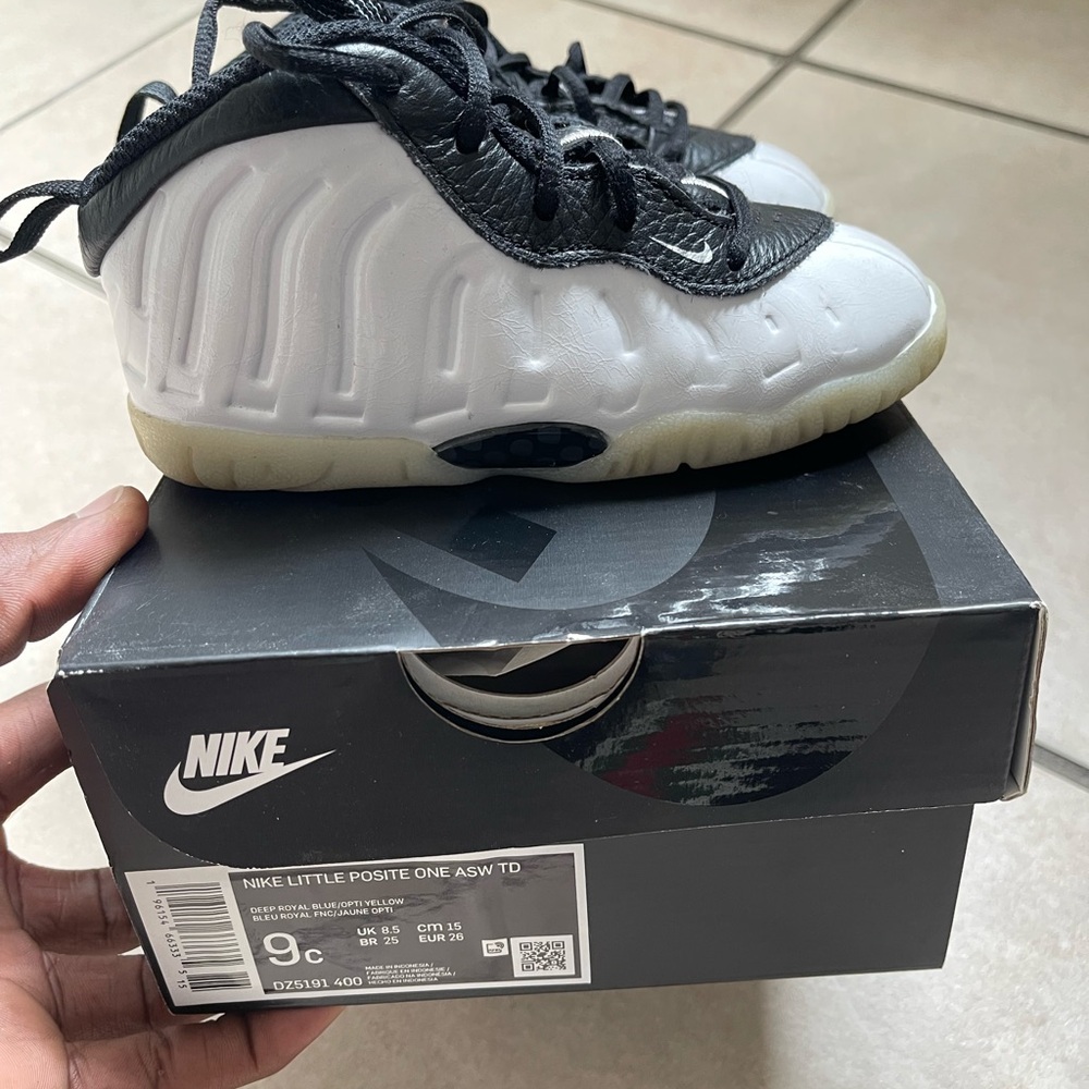 Nike Black and White Foamposite Sneakers with Sculptural Design